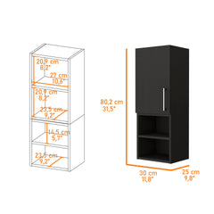 Praia Medicine Cabinet, Four Shelves Single Door Cabinet, Metal Handle