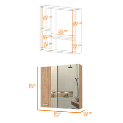 Kenya Medicine Cabinet, Mirror, Double Door, Four Interior Shelves