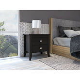 Breeze Four-Legged Modern Bedroom Nightstand, with Two Drawers