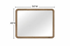 English Knotty Oak Inspired Landscape Mirror