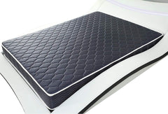 6-inch waterproof high-density foam mattress with navy blue diamond-quilted breathable fabric. Quilting ensures both style and airflow for cool sleep.Full size