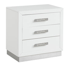 Nightstand Made with Wood in Milky White Color