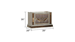 Omari Modern Style 2-Drawer Night stand Made with Wood and Gold Accents in Beige same asG150109298 (NJ inventory)