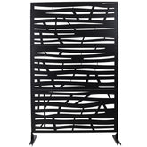 Outdoor & Indoor Privacy Screen Metal Privacy Screen 76" H×48" W, Freestanding Decorative Privacy Screen for Deck Balcony Patio, Privacy Fence Panels for Outside Lawn Garden PS109 BLACK