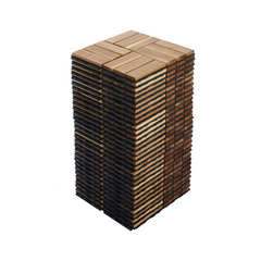 30 PCS Interlocking Deck Tiles Checker Pattern, 12" x 12" Square Yellow Acacia Hardwood Outdoor Flooring for Patio, Bancony, Pool Side,...