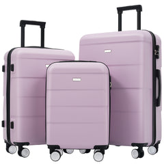 Hardshell Luggage Sets 3 Piece Double Spinner Wheels Suitcase with Handle Password Lock, Lightweight 20"+24"+28" Luggages