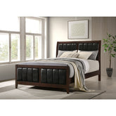 Cappuccino and Black Queen Panel Bed