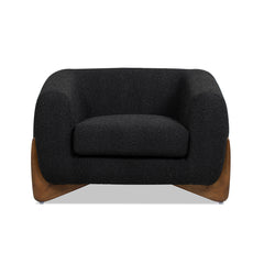 Alpine 44" Sherpa Arm Chair, Ebony Black Boucle
