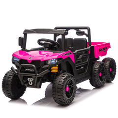 24V 440W Kids Ride On Six-wheel Electric Dump Truck W/ PC 2.4G, 4WD,Upgraded anti-collision bar,Six-wheel Suspension, Bluetooth &with Music and Storie,Speeds 1.86-3.41 MPH for Kids Aged 3-5