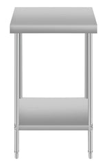 24''*24 Commercial Work Table for Restaurant and Home Stainless Steel Kitchen Prep Table with Under Shelf