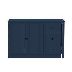 U_STYLE 89.7''Wooden Sideboard with Extendable Table,Multifunctional Storage Cabinet with 2 Doors and 3 Drawers,for Living Room,Study,Foyer and Kitchen