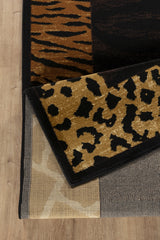 Tribes GC_YLS4013 Black 2 ft. x 3 ft. Animal Print Area Rug