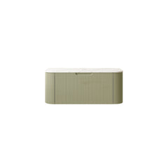 DINA 36'' Wall Mounted Cabinet, with Carrara White Artificial Marble Countertop and Drawer, NO Basin, NO Faucet, Light Green Color