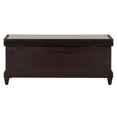 TREXM Classic Shoe Bench with Cushion and Three Drawers, Fluted Entryway Bench with Storage for Living Room, Entryway, and Hallways