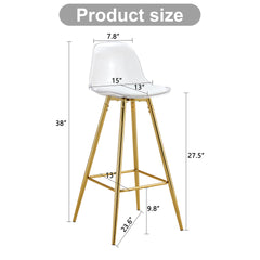 Modern and comfortable upholstered bar chairs, metal legs, small size bar chairs, suitable for part of the crowd, stylish design for dining room, kitchen, terrace and living room chairs.