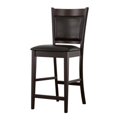 Black and Espresso Upholstered Counter Height Stools (Set of 2)