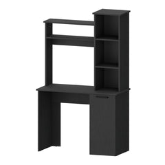 Wenge 3-Tier Storage Shelves Computer Desk