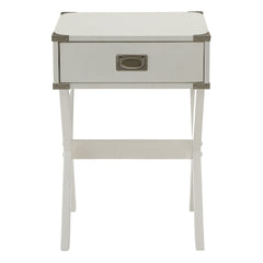 White 1-drawer End Table