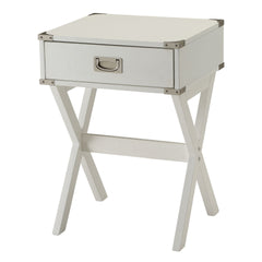 White 1-drawer End Table