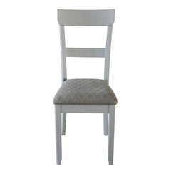 Two Tone Grey and Pearl Grey Ladder Back Side Chairs (Set of 2)