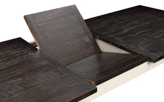 Brown And White Gathering Dining Table with Leaf