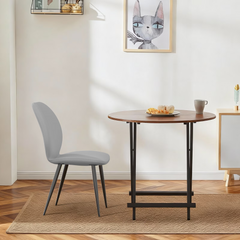 Light Grey Leather Dining Chair with Metal Legs, Shell Shape Upholstered Chair Set of 4 for Kitchen, Restaurant, Living, Meeting Roomwhite icon