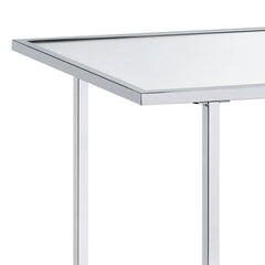 Angwin Mirrored Faux Marble & Chrome Console Table