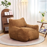 Bean Bag Chair for Adults with Armrests - Oversized Comfy Beige Beanbag Lounge Lazy Floor Sofa Chair for Living Room, Bedroom & Dorm, Cozy Fluffy Single Cloud Mini Couch