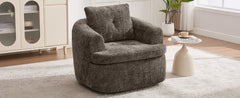 360° Swivel Sofa Chair Accent Barrel Chair 36.6" Swivel Round Chair with Dual-layer Cushion Design for Living Room, Bedroom, Office and Hotel, Brown