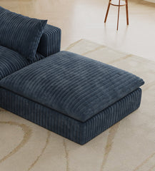 Cloud Sofa,Corduroy Fabric,Deep Seat Couches,Double-layer design,Removable Cushion,No Assembly, DIY Combination for Living room, Bedroom,Conference room ,Apartment,Blue