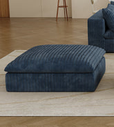Cloud Sofa,Corduroy Fabric,Deep Seat Couches,Double-layer design,Removable Cushion,No Assembly, DIY Combination for Living room, Bedroom,Conference room ,Apartment,Blue