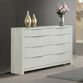 Modern Transitional Beige Finish 1pc Dresser with 8x Storage Drawers Wooden Bedroom Furniture