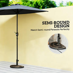 Outdoor Decorative Parasol Stand Holder,Half Round Patio Umbrella Base