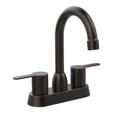 2 Handles Bathroom Sink Faucet, Oil Rubbed Bronze Centerset RV Bathroom Faucets for 2/3 Hole