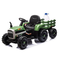 Ride on Tractor with Trailer,24V Battery Powered Electric Tractor Toy, 200w*2motor 1.86-4.97MPH/Remote Control,electric car for kids,Three speed adjustable,USB,MP3 ,Bluetooth,LED light, safety belt.