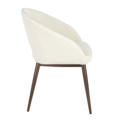 Renee Contemporary Chair in Copper Metal Legs with Cream Velvet by LumiSource