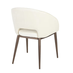 Renee Contemporary Chair in Copper Metal Legs with Cream Velvet by LumiSource