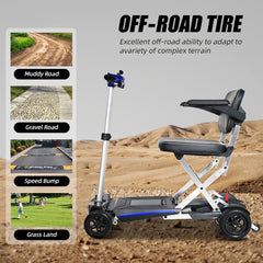 MOBIFREE Powered Lightweight Manual Folding Mobility Scooter M2020 for Adults and Seniors.