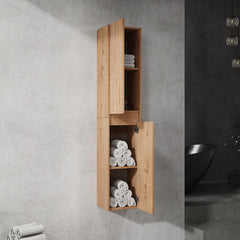12" Bathroom Side Cabinet, 2-Soft Close Doors, Float Mounting Design, 12*2(KD-Packing)