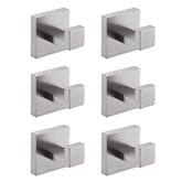 6 Pack Wall-Mounted Stainless Steel Bathroom Towel Hooks/Coat Hooks for Bathroom, Bedroom, Kitchen
