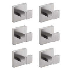 6 Pack Wall-Mounted Stainless Steel Bathroom Towel Hooks/Coat Hooks for Bathroom, Bedroom, Kitchen