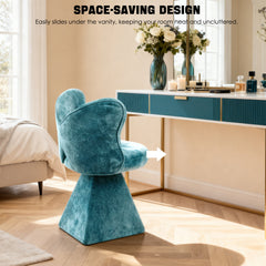 Vanity Chair with Butterfly Back,Swivel Accent Chair Dining Chairs,Makeup Stool for Bedroom Dressing Table,Suitable for Living Room,Dining Room,Study,Recreational Areas Blue