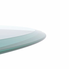 28" Inch Round Tempered Glass Table Top Clear Glass 2/5 Inch Thick Beveled Polished Edge