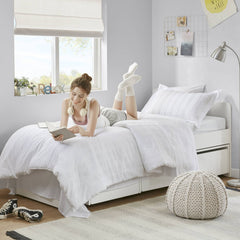 2-Piece Twin/Twin XL Woven Striped Duvet Set