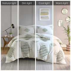 King/Cal King 3 Piece Cotton Blend Chenille Duvet Cover Set