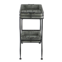32x15x31" Maggie Galvanized Tray Table Accent Table