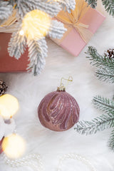 D3.9" Christmas Ball Ornaments, Glass Decorative Hanging Ball Christmas Tree Ornaments for Holiday Party Decorations, Set of 6