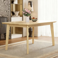 Rustic Farmhouse DiningTable - Solid Wood Frame, Minimalist Retro Dining Table for Dining Room, Living Room, Natural