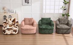 360° Swivel Sofa Chair Accent Barrel Chair 36.6" Swivel Round Chair with Dual-layer Cushion Design for Living Room, Bedroom, Office and Hotel, Green