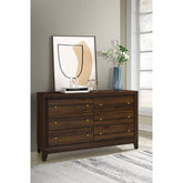 Anza Walnut 6-drawer Dresser Cabinet